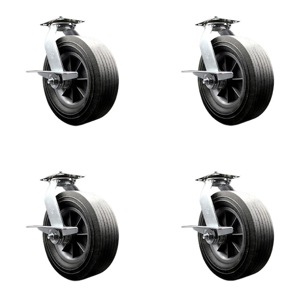 Greenlee Caster Set - MA6065 GMX Cart -4 Swivel with Brakes - SCC, 4PK